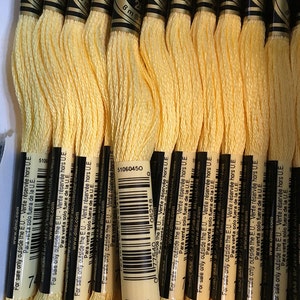 DMC 744 Pale Yellow Embroidery Floss 2 Skeins 6 Strand Thread for Embroidery Cross Stitch Needlepoint Sewing Beading