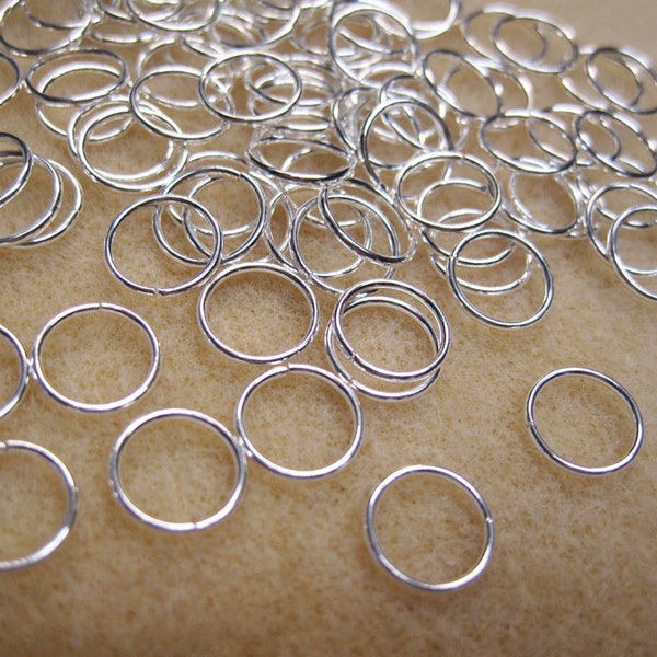 60 Silver Plated Brass 10mm Unsoldered Open Jump Rings 18 ga F117