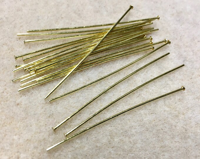 2 Inch Head Pins Gold Plated Headpins 2 Inches 20 Gauge 40 Pcs F203C - Etsy
