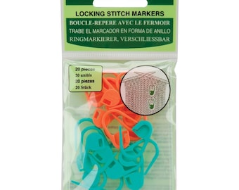 Locking Stitch Markers in 2 Colors for Knitting and Crochet 20 pcs