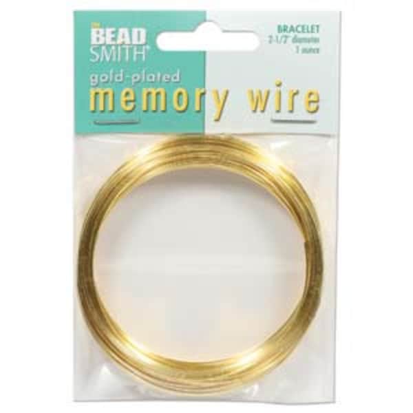 Memory Wire Gold Plated Beadsmith Bracelet 2-1/2 inch Diameter 1 Ounce Package