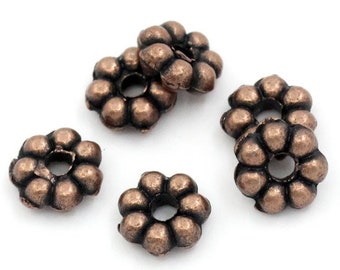 Heishe Daisy Spacers Rondelles Copper Tone Findings Beads 4.8mm with 1mm Hole Approx 100 beads F320