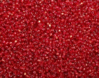 15/0 Light Red Silver Lined Miyuki Glass Seed Beads 6 inch tube 28 grams #11