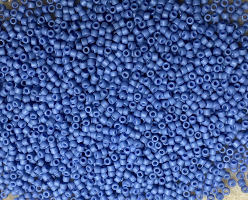 150 Semi Glazed Soft Blue Japanese Glass Seed Beads 6 inch tube 28 grams #2606F