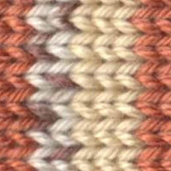 Fair Isle Super Wash Wool Nylon Shades of Rusty Orange Brown Ivory Cream Yarn Cake 246 yards Worsted Weight Celestine Color #32 Campfire