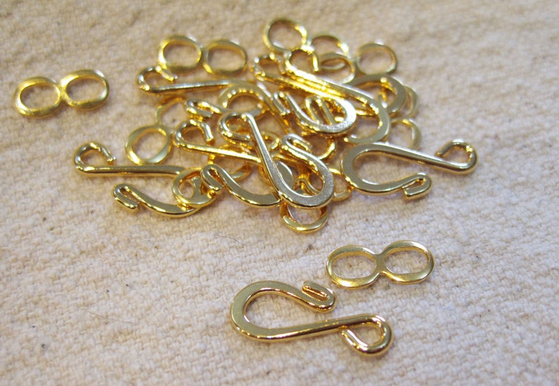 S Hook Clasp Gold Plated Hook and Eye Hook Clasps 17x7mm 12 Etsy