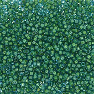 11/0 Miyuki Delica Fancy Lined Aqua Green Glass Seed Beads 7.2 grams DB2381