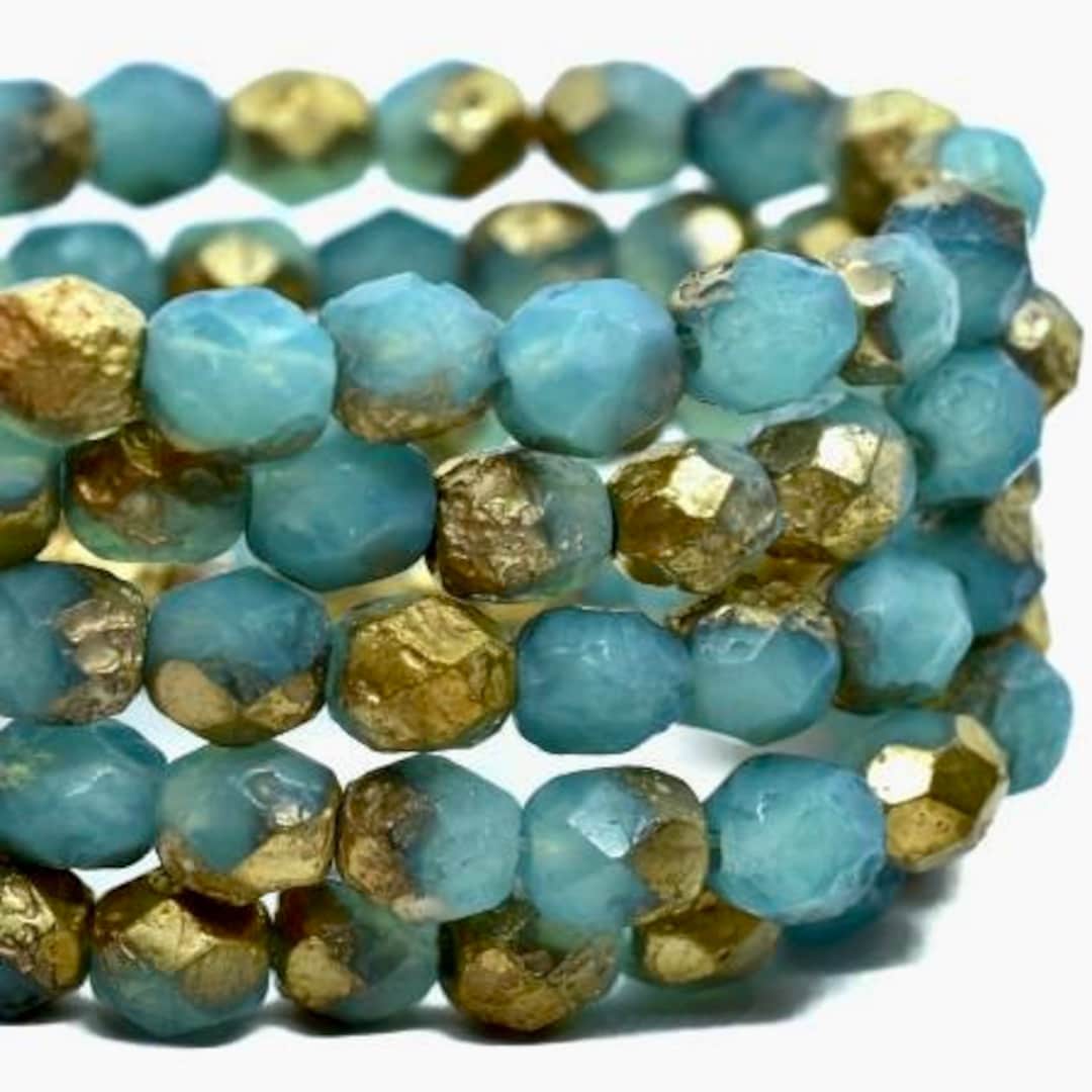 6mm Fire Polished Crystals Sky Blue Czech Glass Fire Polished Etsy