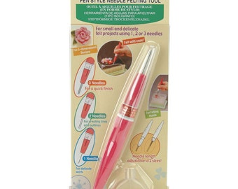 Needle Felting Pen Style Tool for Projects with 1, 2 or 3 Needles Small and Delicate Work #8901