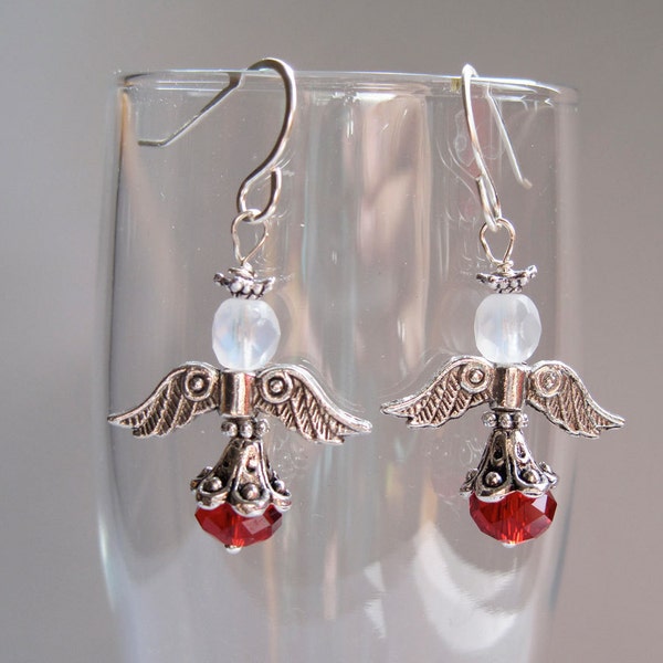 Clearance Heavenly Angel Sparkling Crystal Holiday Earring Kit with Sterling Silver or Silver Plated Earwires