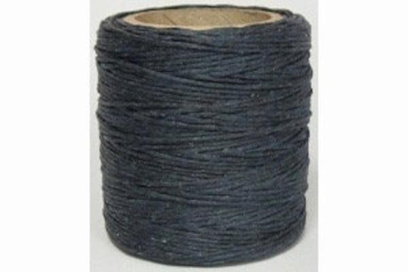 Waxed Polyester Cord Denim Maine Thread .040 1mm cord Waxed Cord Bracelets Wrap Bracelets Made in the USA One Spool 70 yards