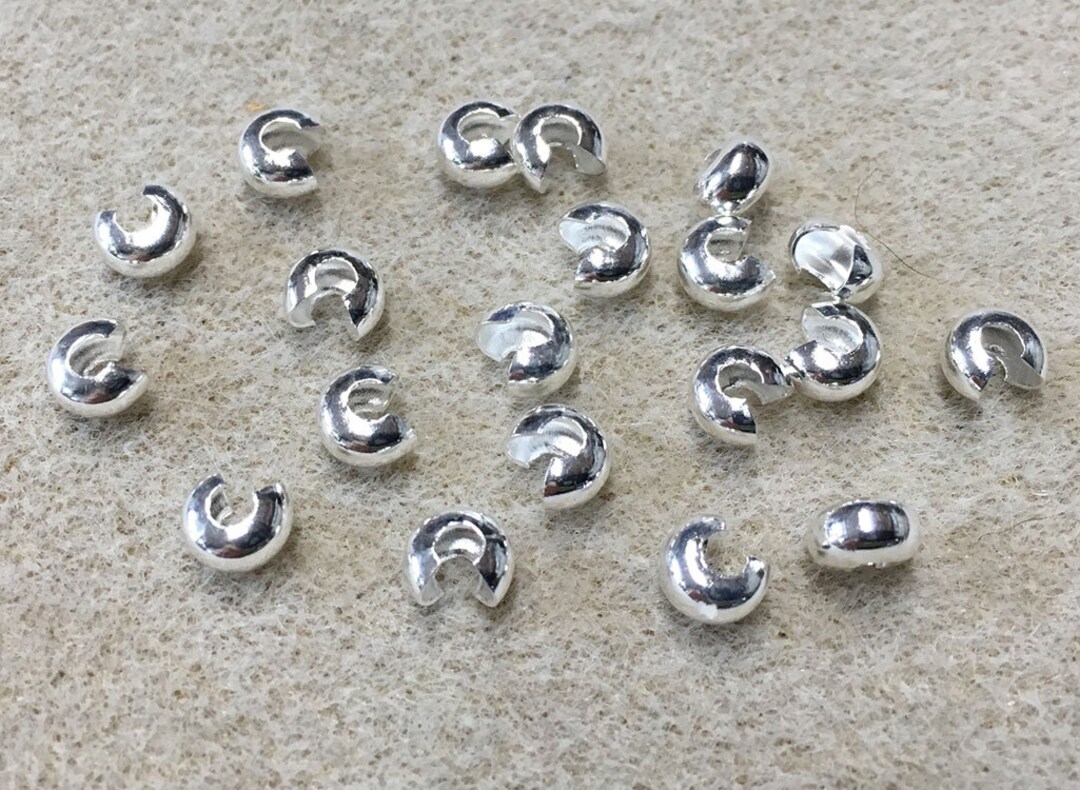 Crimp Covers, 5 mm (.197 in), Silver Plated, 144 pc