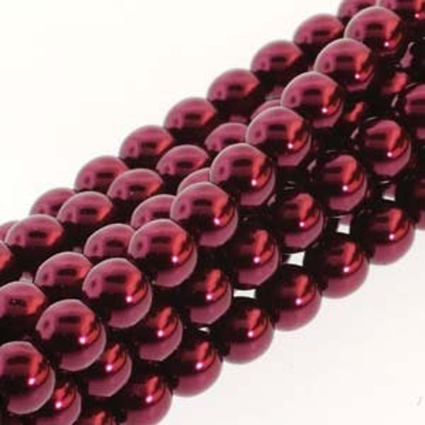 Burgundy Czech Glass Round Pearl Beads 3mm Approx. 150 beads F386C