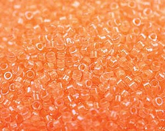 11/0 Miyuki Delica Luminous Creamsicle Orange Glass Seed Beads 7.2 grams DB2033