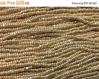 ON SALE 13/0 Metallic Gold Charlotte Cut Genuine Czech Glass Preciosa Seed Beads 9 grams