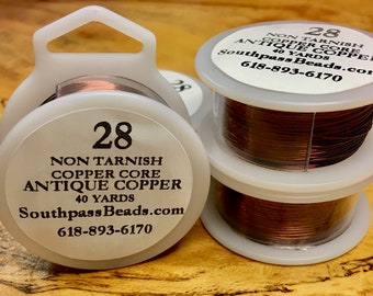 28 gauge Antique Copper Non Tarnish Beadsmith Copper Craft Wire 40 yards