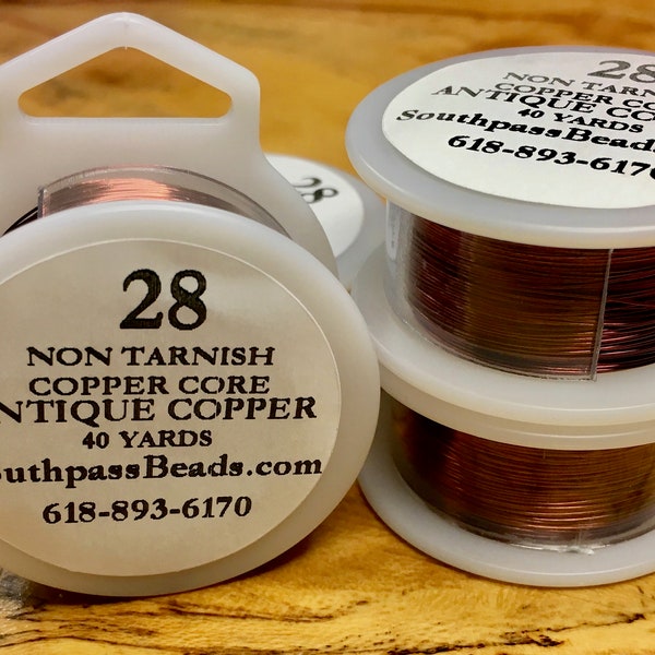 28 gauge Antique Copper Non Tarnish Beadsmith Copper Craft Wire 40 yards