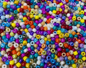 8/0 Luster Multi Mix Japanese Glass Rocaille Seed Beads 6 Inch tube 28 grams