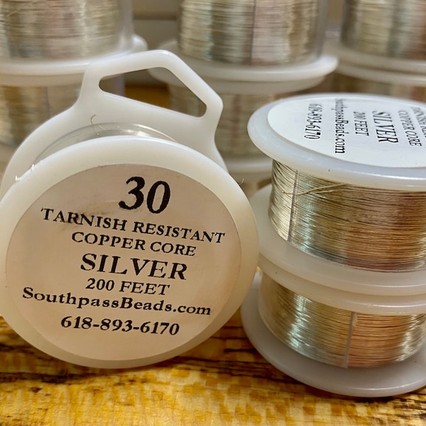 30 gauge Tarnish Resistant Silver Plated Copper Craft Wire 200 feet Made in USA