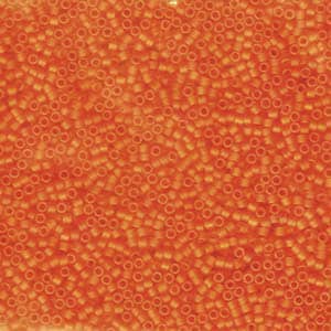 11/0 Miyuki Delica Matte Transparent Orange Glass Seed Cylinder Beads 7.5 grams DB744