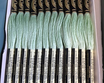 DMC 369 Very Light Pistachio Green Embroidery Floss 2 Skeins 6 Strand Thread for Embroidery Cross Stitch Needlepoint Sewing Beading