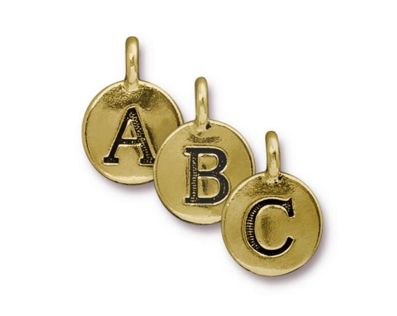 Number Charm, Antique Gold-Plated Pewter, Wholesale Number Charms,  Authorized TierraCast Dealer (T903)