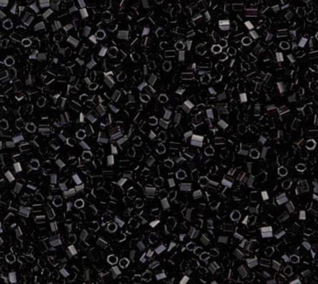 15/0 Hex Cut Black Opaque Glass Japanese Seed Beads 6 Inch Etsy