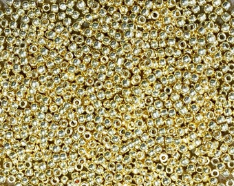 11/0 Perma Finish Gold Toho Japanese Seed Beads 6 Inch Tube 28 grams #P471