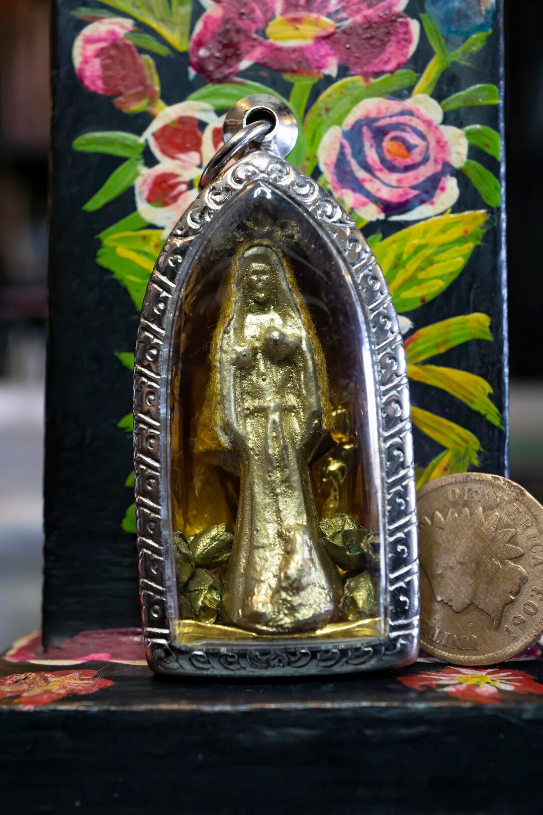 Santa Muerte Dorada/gold Robe Loaded Amulet - Etsy