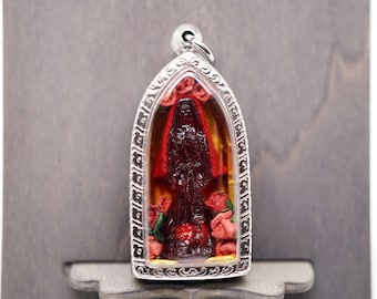 Santa Muerte "Cherry Amber" Loaded Amulet