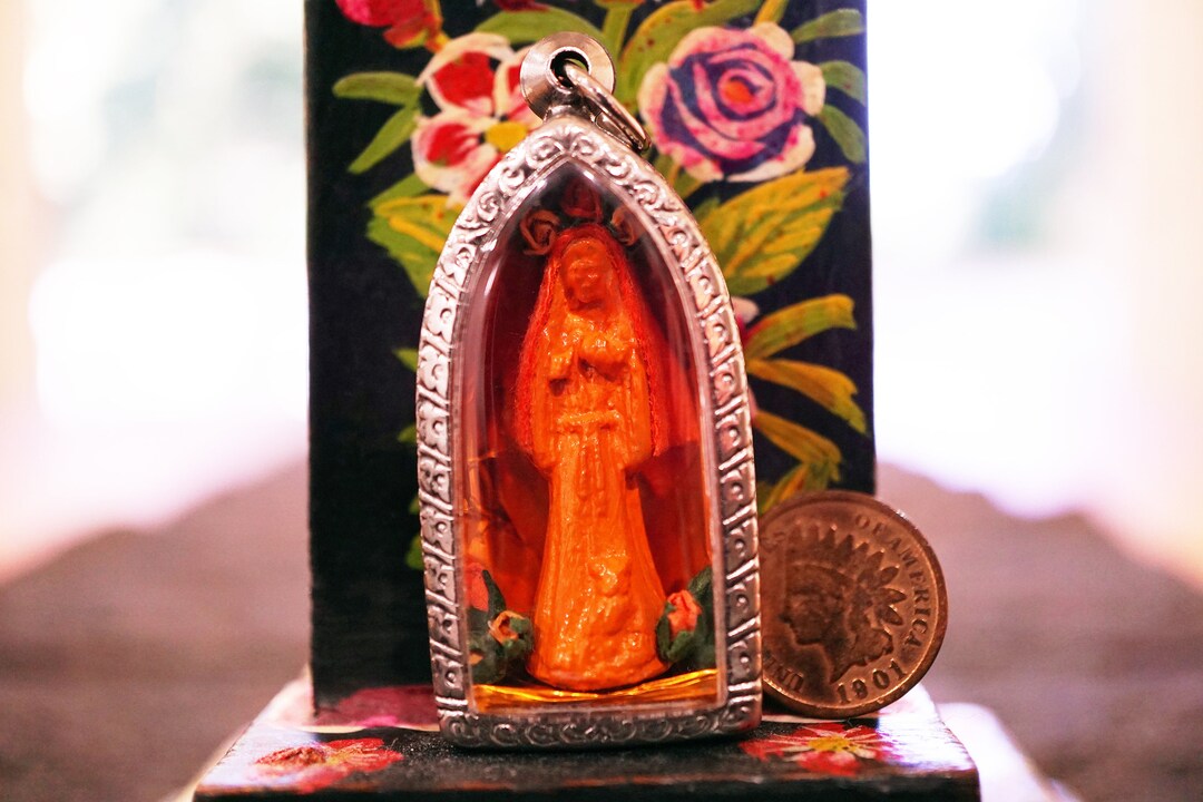 Santa Muerte Anaranjado/orange Robe Loaded Amulet - Etsy