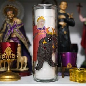 Babalon hand painted glass 7-day candle