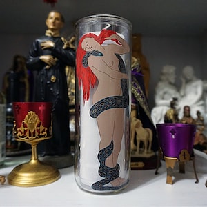 Lilith hand painted glass 7-day candle