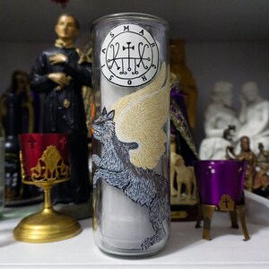 Marchosias hand painted glass 7-day candle