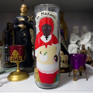 La Madama hand painted glass 7-day candle