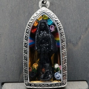 Made-to-order: Your custom flag Santa Muerte Negra/Black robe LGBT+ protection loaded amulet