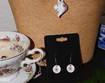 Tea cup plate earrings
