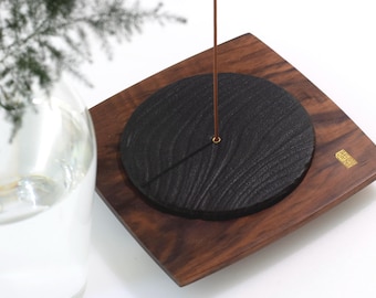 Walnut Camphor Wabi Sabi Incense Holder | Teapot Tray, Zen Meditation Decor