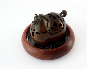 Handmade Copper Tang Horse Incense Holder, Zen Burner, Chinese Horse Decor, Meditation Altar Gift