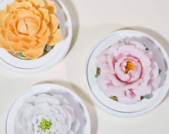 Handmade Porcelain Floral Diffuser, Ceramic Flower Reed Diffuser, Minimalist Home Fragrance Decor, Elegant Gift