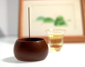 Minimalist design-rosewood bowl-shaped incense tray, stick, coil incense, Meditation, Relax and Healing, Aromatherapy