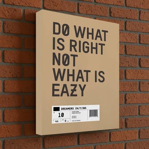 Motywacyjna sztuka ścienna, nowoczesny plakat z cytatem, zrób to, co słuszne, płótno typograficzne, sztuka inspiracji biurowej, pozytywne słowa, codzienna motywacja