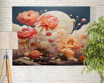Canvaskunst met bloemencompositie