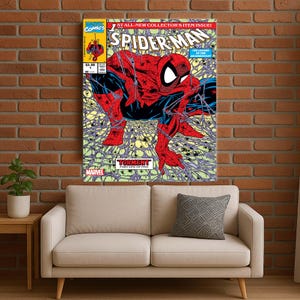 Spider Man Wall Art, Spiderman Comic Wall Art, Superhero Decor, Spiderman Canvas, Wall Poster Art, Comic Hero Wall Print, Comic Book Art