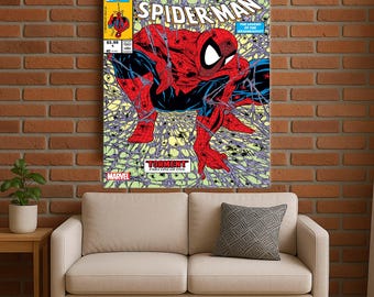 Spider Man Wall Art, Spiderman Comic Wall Art, Superhero Decor, Spiderman Canvas, Wall Poster Art, Comic Hero Wall Print, Comic Book Art