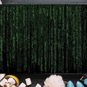 Matrix Digital Rain Code Aesthetic, Arte mural con código de máquina, Impresión en lienzo inspirada en hackers, Decoración tecnológica futurista, Obra de arte de informática