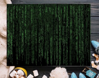 Matrix Digital Rain Code Aesthetic, Machine Code Wall Art, Hacker-Inspired Canvas Print, Futuristic Tech Decor, Computer Science Artwork