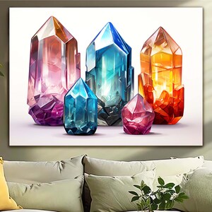 Colorful Crystals Tempered Glass Wall Art, Tempered Glass Wall Art