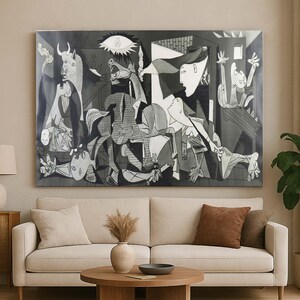 Guernica Canvas Art, Picasso Wall Art, Spanish Art Print, Black White Art, Modern Canvas Print, Cubist Wall Decor, Pablo Picasso Canvas Art