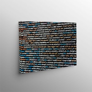 Code WallArt,Programming Canvas, Developer Office Decor, JavaScript Artwork, Tech Enthusiast Gift, Coder Aesthetic, Software Engineer Poster